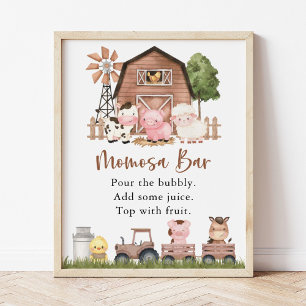 Farm Animals, Cute Animals, Brown Barn, Momosa Bar ポスター