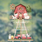 Farm Animals, Cute Animals, First Birthday Welcome アクリルサイン (ニュートラル)
