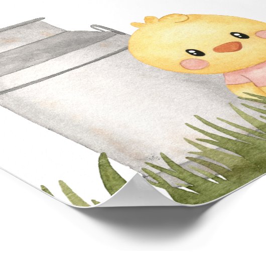 Farm Animals, Cute Animals, First Birthday Welcome ポスター (角)