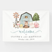 Farm Animals, Cute Animals, First Birthday Welcome 横断幕 (横)