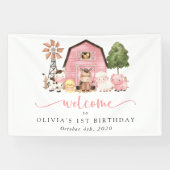 Farm Animals, Cute Animals, First Birthday Welcome 横断幕 (横)