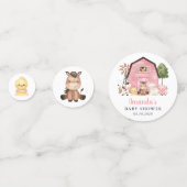 Farm Animals, Cute Animals, Pink Barn, Baby Shower コンフェッティ (正面)