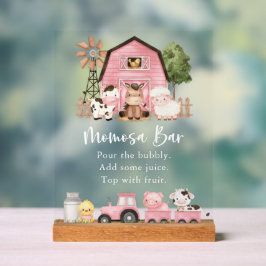 Farm Animals, Cute Animals, Pink Barn, Momosa Bar アクリルサイン