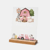 Farm Animals, Cute Animals, Pink Barn, Momosa Bar アクリルサイン (傾斜)