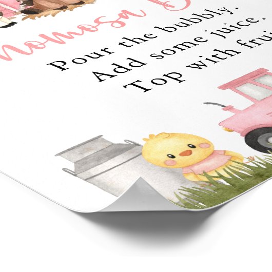 Farm Animals, Cute Animals, Pink Barn, Momosa Bar ポスター (角)