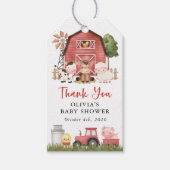 Farm Animals, Cute Animals, Red Barn, Baby Shower ギフトタグ (正面)