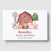 Farm Animals, Cute Animals, Red Barn, Baby Shower ゲストブック (正面)