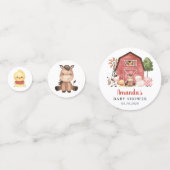 Farm Animals, Cute Animals, Red Barn, Baby Shower コンフェッティ (正面)