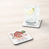 Farm Animals, Cute Animals, Red Barn, Baby Shower コースター (右側)
