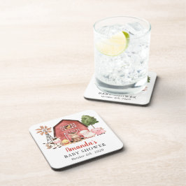 Farm Animals, Cute Animals, Red Barn, Baby Shower コースター