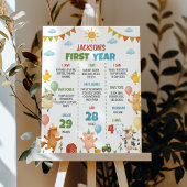 Farm Animals First Year Milestone Sign ポスター