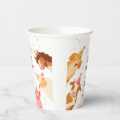 Farm Animals Girl Pink Gingham Barnyard Birthday 紙コップ (左)