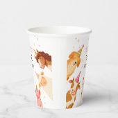 Farm Animals Girl Pink Gingham Barnyard Birthday 紙コップ (右)