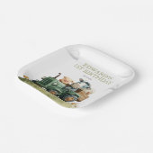 Farm Animals Green Tractor Birthday ペーパープレート (傾斜あり)