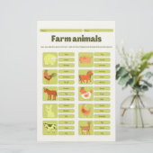 Farm Animals Identification Educational Worksheet 便箋 (スタンド正面)