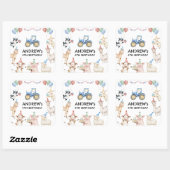 Farm Animals Kids Birthday Party Favor Stickers スクエアシール (シート)