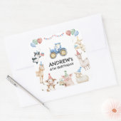 Farm Animals Kids Birthday Party Favor Stickers スクエアシール (封筒)