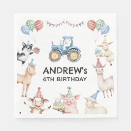 Farm Animals Kids Birthday Party Napkins スタンダードランチョンナプキン