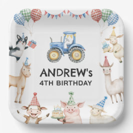 Farm Animals Kids Birthday Party Paper Plates ペーパープレート