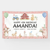 Farm Animals Kids Birthday Vinyl Outdoor Banner 横断幕 (横)