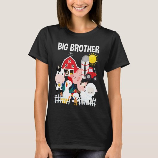 Farm Animals Little Farmer Big Brother Tシャツ (正面)