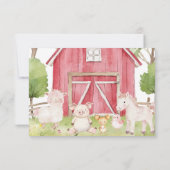 Farm Animals Photo Birthday Invitation 招待状 (裏面)