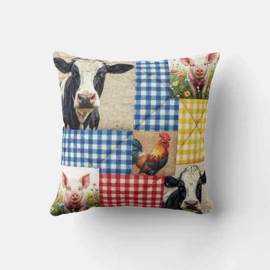 Farm Animals Quilt Pattern クッション (裏面)