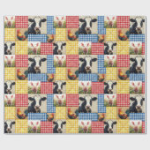 Farm Animals Quilt Pattern ラッピングペーパー (フラット)
