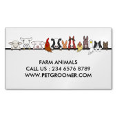 Farm Animals Sheep Chicken Cow customer basic マグネット名刺 (正面)