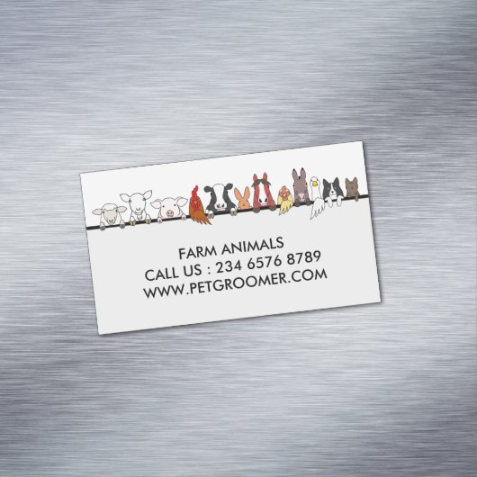 Farm Animals Sheep Chicken Cow customer basic マグネット名刺 (インサイチュ)