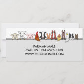 Farm Animals Sheep Chicken Cow customer gift 招待状 (裏面)
