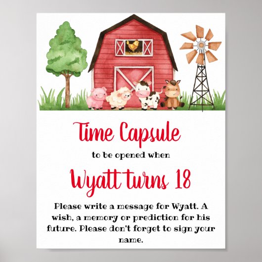 Farm Barnyard 1st Birthday Time Capsule ポスター (正面)