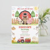 Farm Barnyard Animals Birthday Party Invitation 招待状 (スタンド正面)