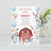 Farm Barnyard Animals Birthday Party Invitation 招待状 (スタンド正面)