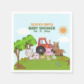 Farm Barnyard Baby Shower スタンダードカクテルナプキン (正面)