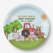 Farm Barnyard Baby Shower ペーパープレート (正面)