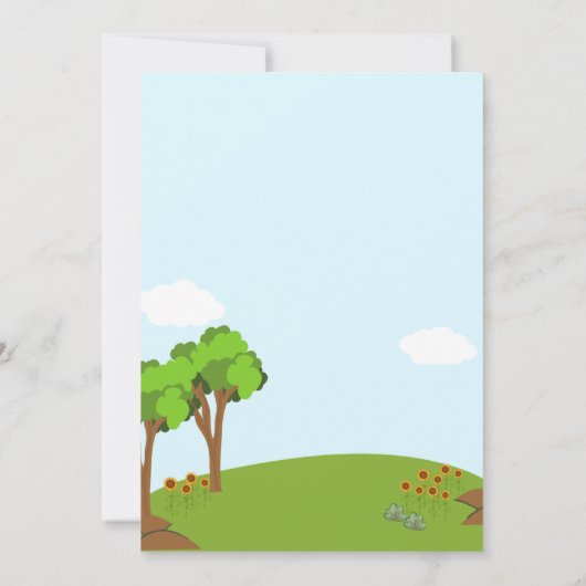 Farm Barnyard Baby Shower 招待状 (裏面)