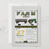 Farm Barnyard Tractor Birthday Party Invitations 招待状 (正面)