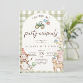 Farm Birthday Invitation Barnyard Party Invite 招待状 (スタンド正面)