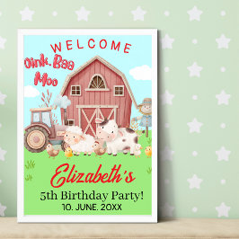 Farm Birthday Party – Barnyard Animal Wall Decor ポスター