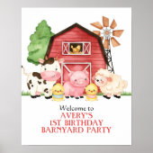 Farm Birthday Welcome Poster, Barnyard Birthday ポスター (正面)