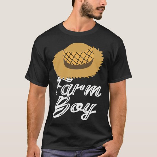 Farm Boy Farmer s Straw Hat Graphic Tシャツ (正面)