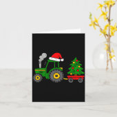 Farm Christmas Tractor Tree Xmas Truck Boys Kids T カード (黄色い花)