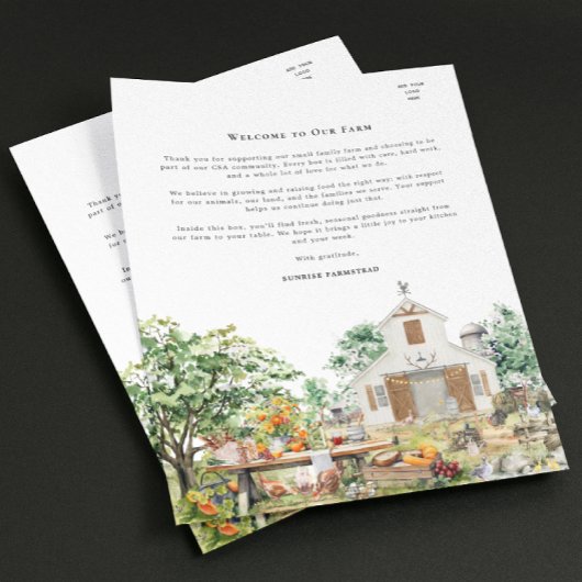 Farm CSA Welcome | Small Homestead チラシ