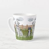 Farm Dog Duo Mug – Rustic Animal Art カフェラテマグ (左アングル)