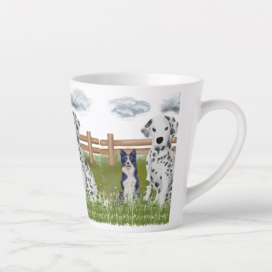 Farm Dog Duo Mug – Rustic Animal Art カフェラテマグ (右)