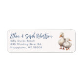 Farm Ducks Return Address Labels Off-white ラベル (正面)
