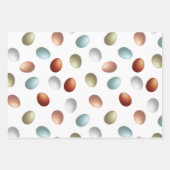 Farm Eggs Wrapping Paper Flat Sheet Set of 3 ラッピングペーパーシート (正面3)