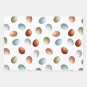Farm Eggs Wrapping Paper Flat Sheet Set of 3 ラッピングペーパーシート (正面2)