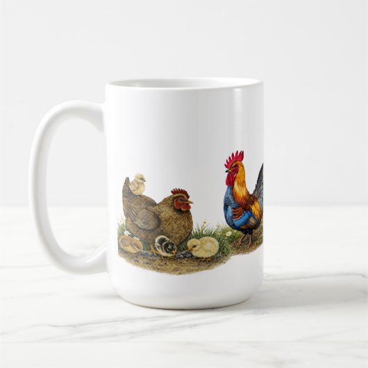 Farm Family Rooster & Hen Teapot コーヒーマグカップ (左)